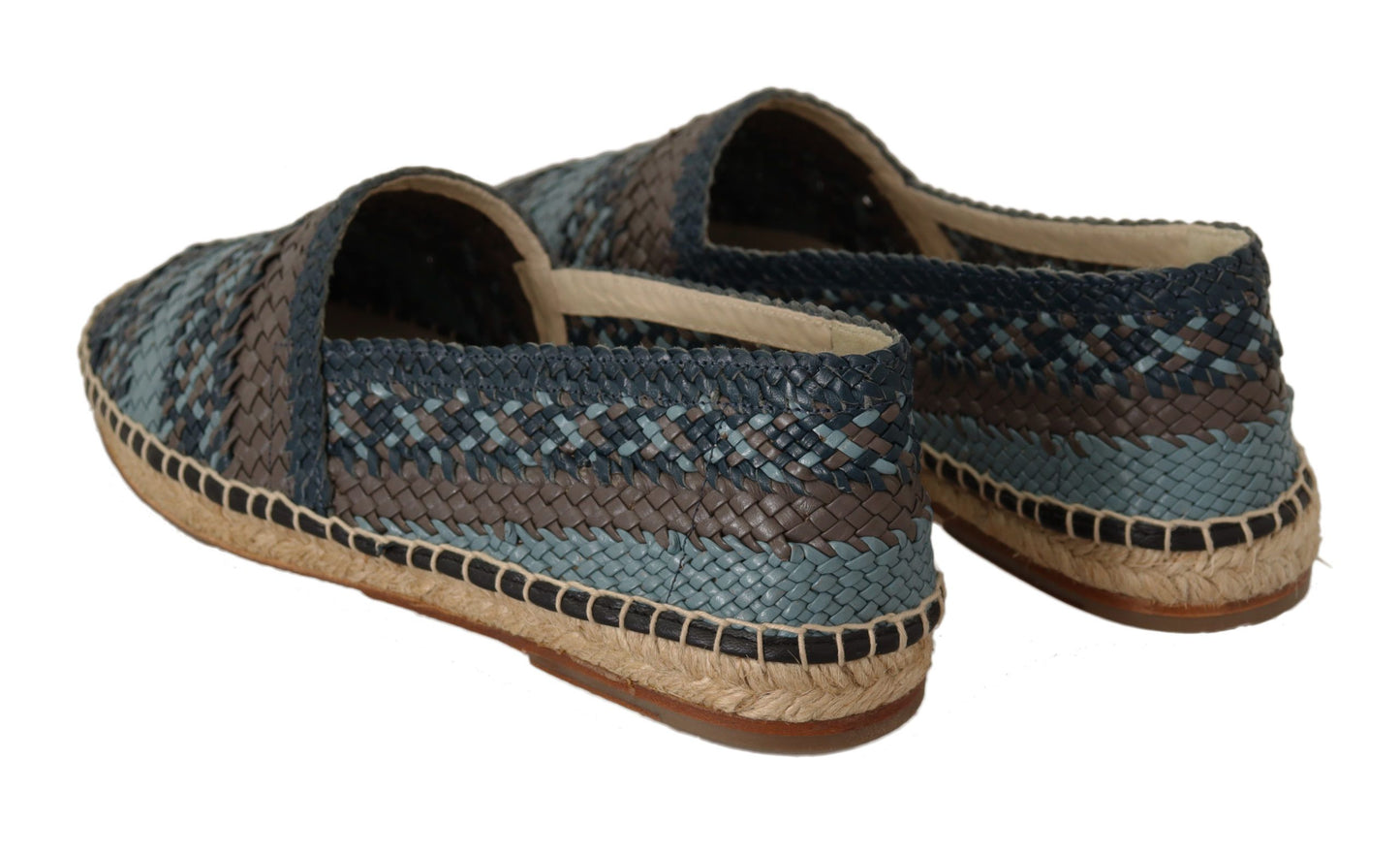 Dolce & Gabbana Blue Gray Slip On Buffalo Espadrille Shoes Curated Luxury Accessories by Orvyn