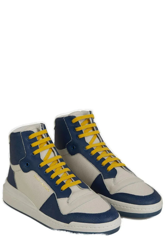 Saint Laurent Mid-Top Leather Sneakers