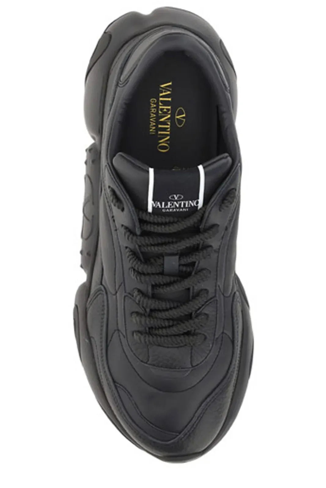 Valentino Black Calf Leather Garavani Sneakers Curated Luxury Accessories by Orvyn