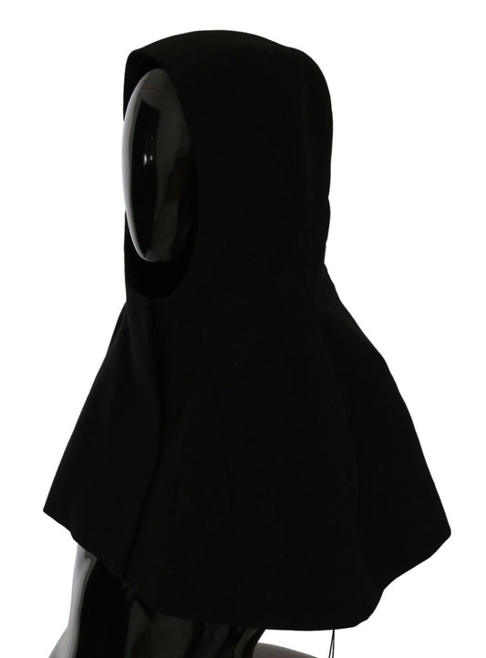 Dolce & Gabbana Black Wool Whole Head Hooded Scarf Hat Curated Luxury Accessories by Orvyn