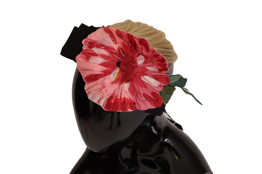 Dolce & Gabbana Black Silk White Hair Parrucchiera Diadem Headband Curated Luxury Accessories by Orvyn