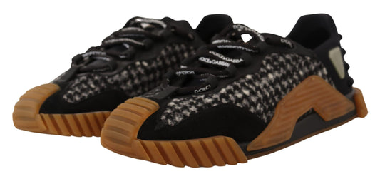 Dolce & Gabbana Black White Fabric Lace Up NS1 Sneakers Curated Luxury Accessories by Orvyn