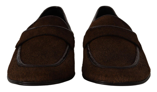 Dolce & Gabbana Shoes Dress Loafers Brown Leather Slip braun