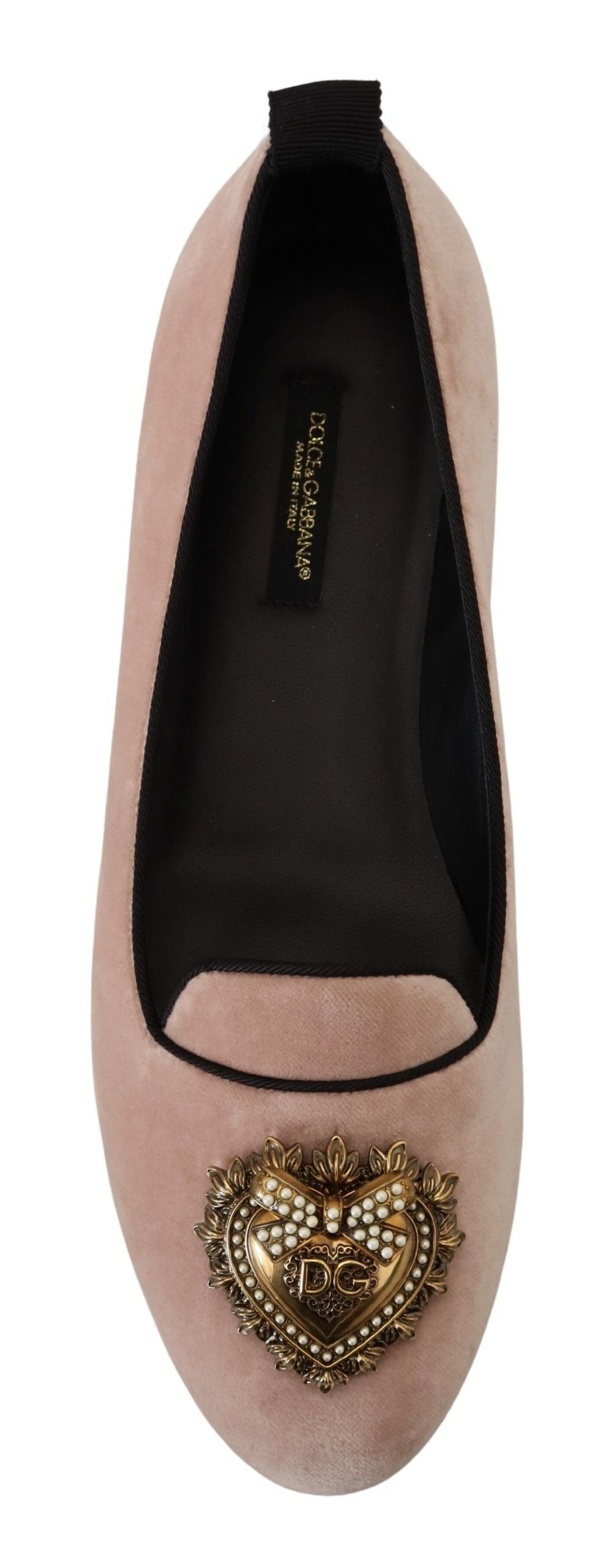 Dolce & Gabbana Pink Velvet Slip Ons Loafers Flats Shoes rosa