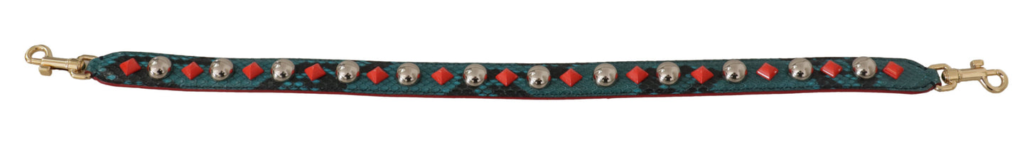 Dolce & Gabbana Green Crystals Leather Bag Shoulder Strap Curated Luxury Accessories by Orvyn