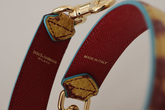 Dolce & Gabbana Yellow Red Leather Gold Tone Shoulder Strap Curated Luxury Accessories by Orvyn