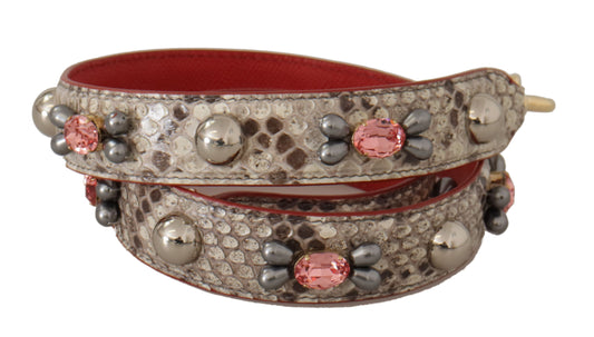 Dolce & Gabbana Beige Exotic Leather Studded Shoulder Strap Curated Luxury Accessories by Orvyn