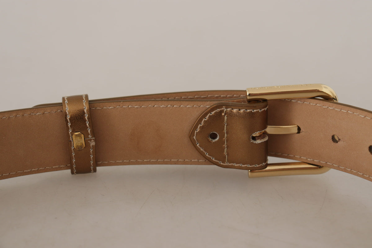 Dolce & Gabbana Bronze Gold Logo Waist Buckle Belt