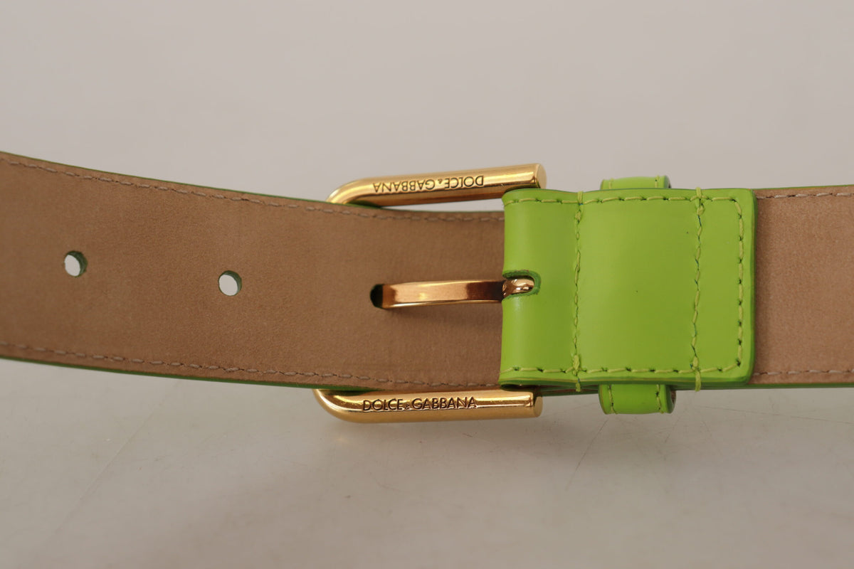 Dolce & Gabbana Green Leather Devotion Heart Micro Bag Headphones Belt grün