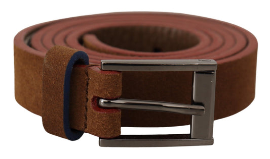 Dolce & Gabbana Brown Logo Engraved Metal Waist Buckle Belt braun