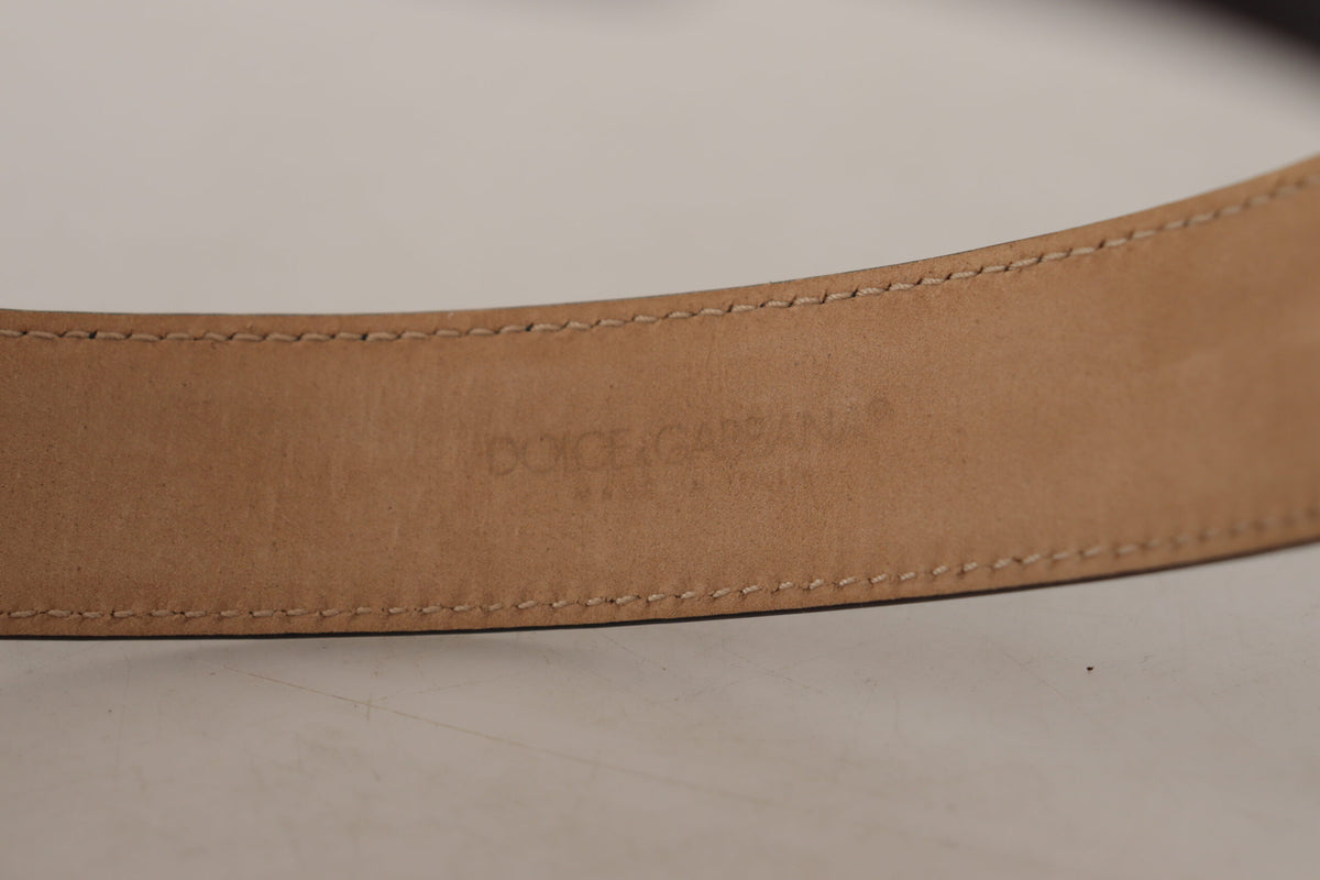 Dolce & Gabbana Black Solid Leather Classic Gold Waist Buckle Belt schwarz