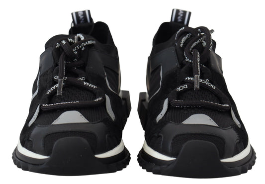 Dolce & Gabbana Black Mesh Sorrento Trekking Sneakers Shoes Curated Luxury Accessories by Orvyn