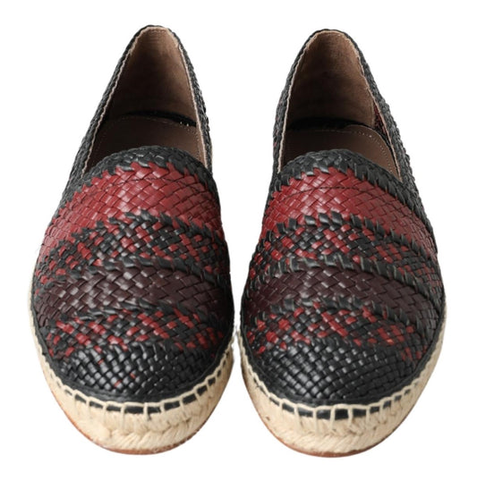 Dolce & Gabbana Black Bordeaux Buffalo Leather Espadrille Shoes Curated Luxury Accessories by Orvyn