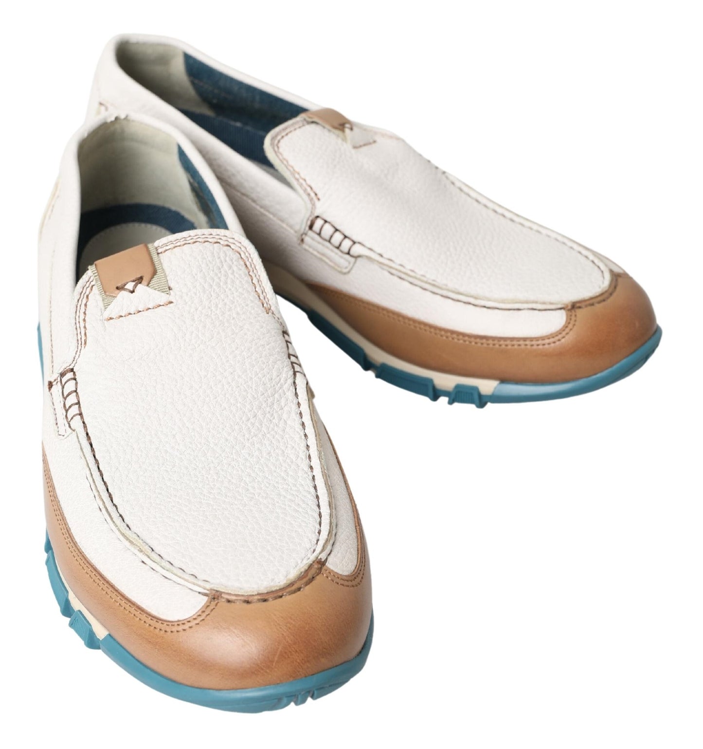 Dolce & Gabbana White Leather Loafers Moccasins Shoes Curated Luxury Accessories by Orvyn
