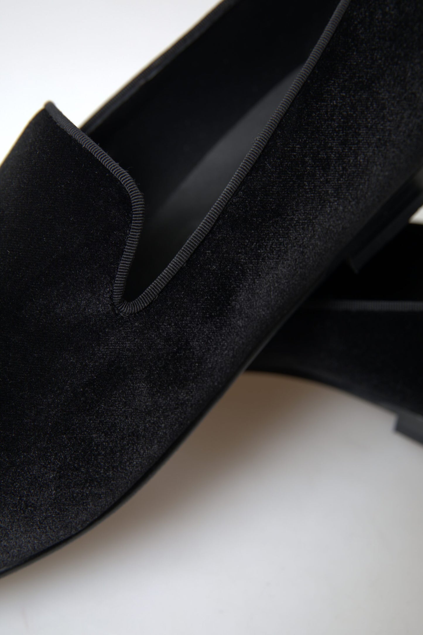 Dolce & Gabbana Black Velvet Loafers Formal Shoes Curated Luxury Accessories by Orvyn