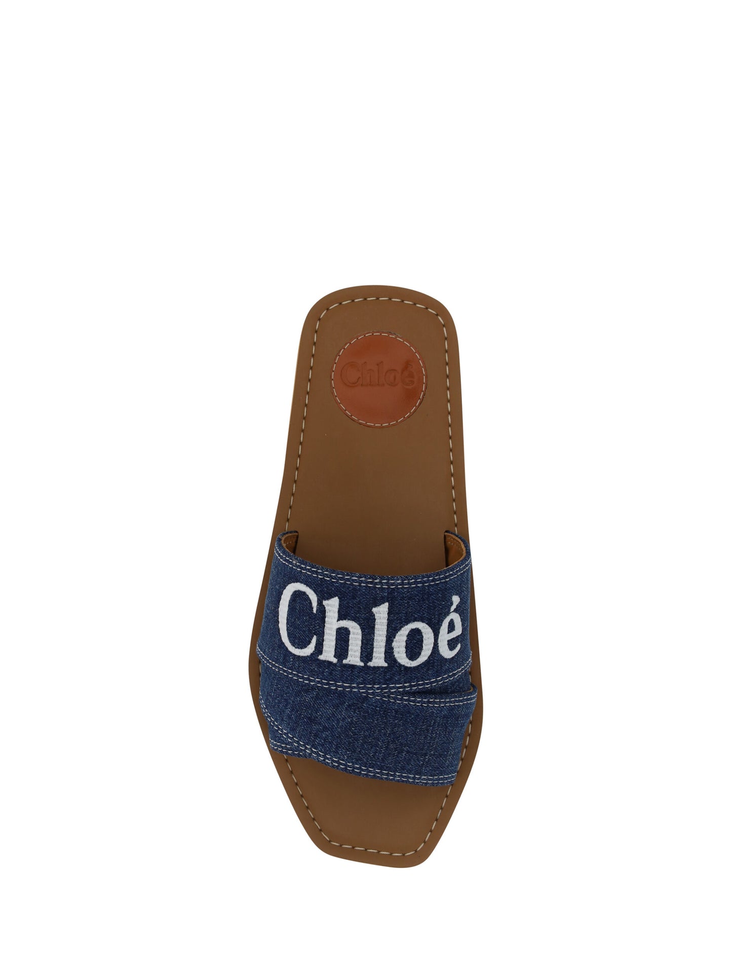 Chloé Denim Blue Cotton Slides Woody Sandals Curated Luxury Accessories by Orvyn