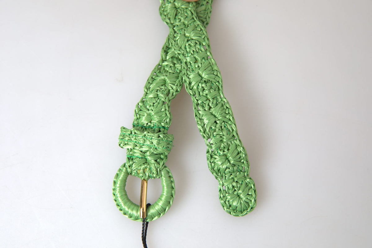 Dolce & Gabbana Green Weaved Skinny Waist Belt grun