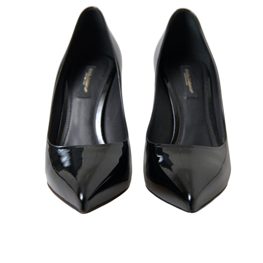 Dolce & Gabbana Black Patent Leather Pumps Heels Shoes schwarz