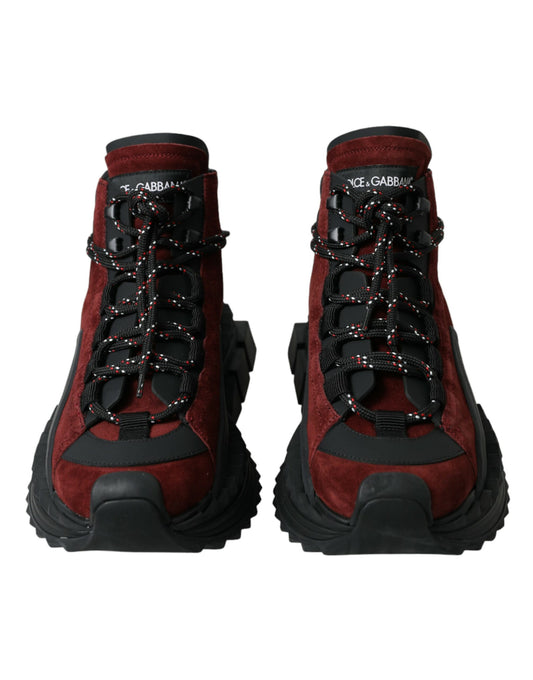 Dolce & Gabbana Burgundy Super King High Top Men Sneakers Shoes Curated Luxury Accessories by Orvyn