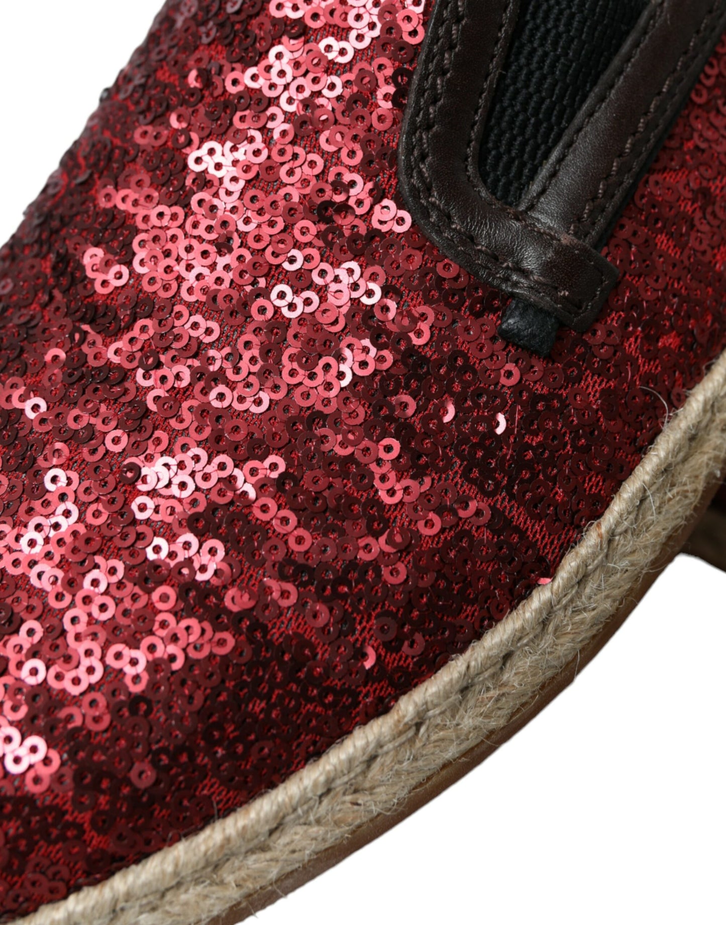 Dolce & Gabbana Red Sequined Loafers Slippers Men Shoes Curated Luxury Accessories by Orvyn