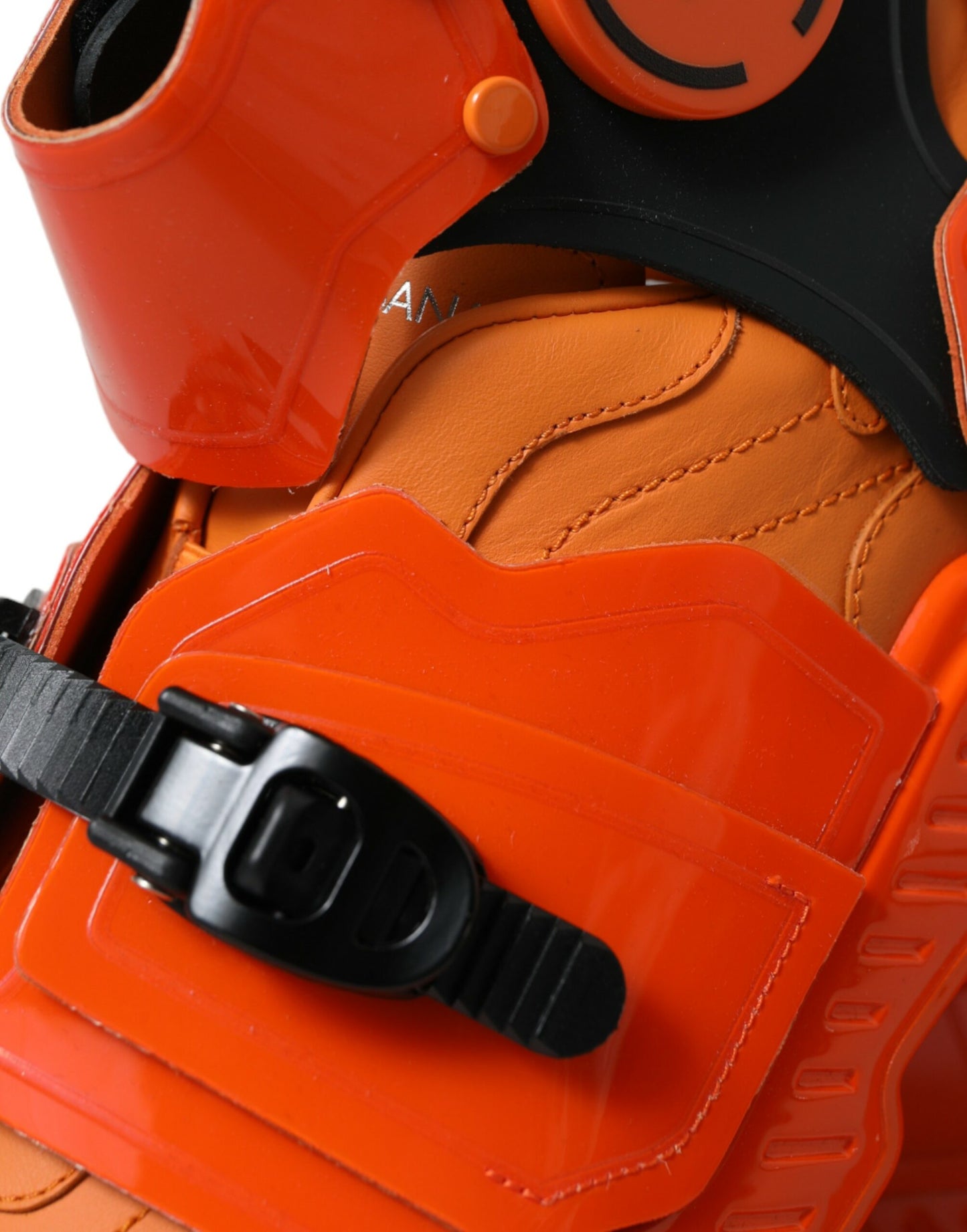 Dolce & Gabbana Orange Multi Panel Chunky High Top Sneakers Shoes Curated Luxury Accessories by Orvyn