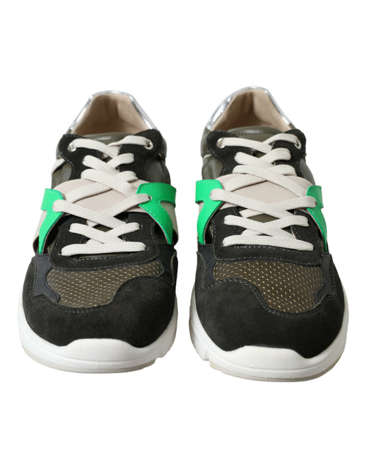 Dolce & Gabbana Multicolor Leather Suede Low Top Sneakers Shoes Curated Luxury Accessories by Orvyn