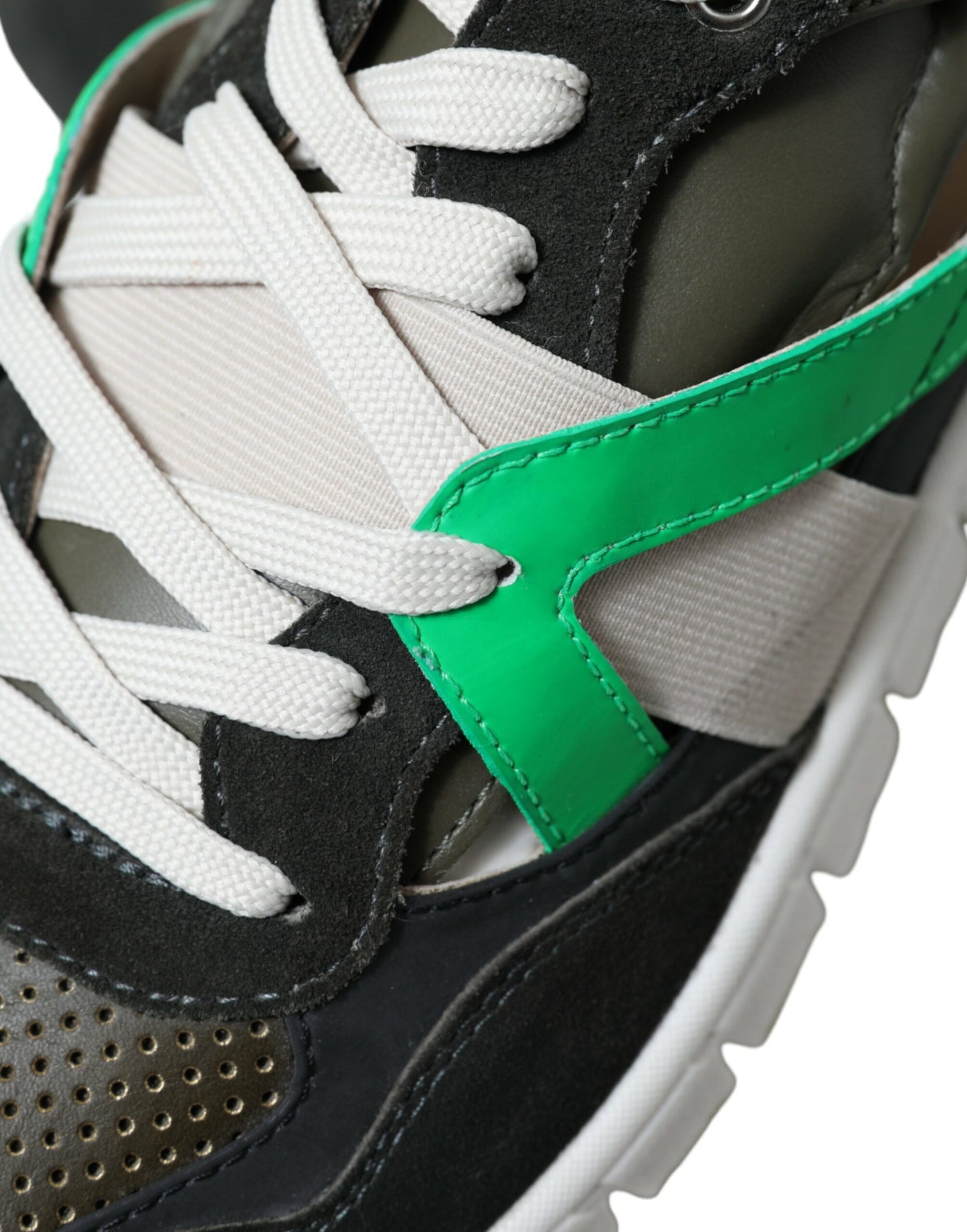 Dolce & Gabbana Multicolor Leather Suede Low Top Sneakers Shoes Curated Luxury Accessories by Orvyn