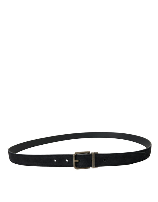 Dolce & Gabbana Black Goat Leather Antique Metal Buckle Belt Curated Luxury Accessories by Orvyn