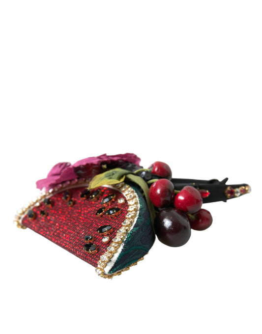 Dolce & Gabbana Red Watermelon Cherry Crystal Hairband Statement Diadem Curated Luxury Accessories by Orvyn