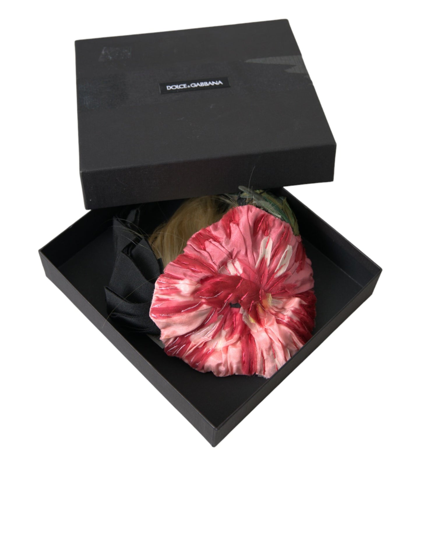 Dolce & Gabbana Black Viscose White Hair Parrucchiera Headband Diadem Curated Luxury Accessories by Orvyn