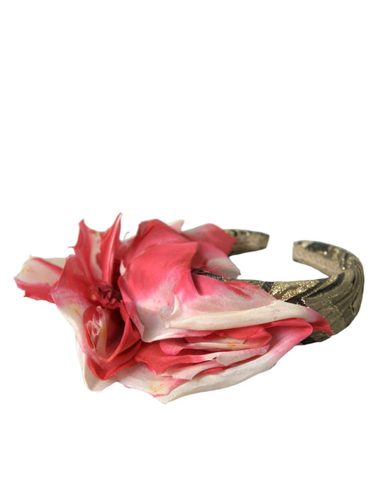 Dolce & Gabbana Multicolor Floral Applique Silk Women Headband Diadem Curated Luxury Accessories by Orvyn