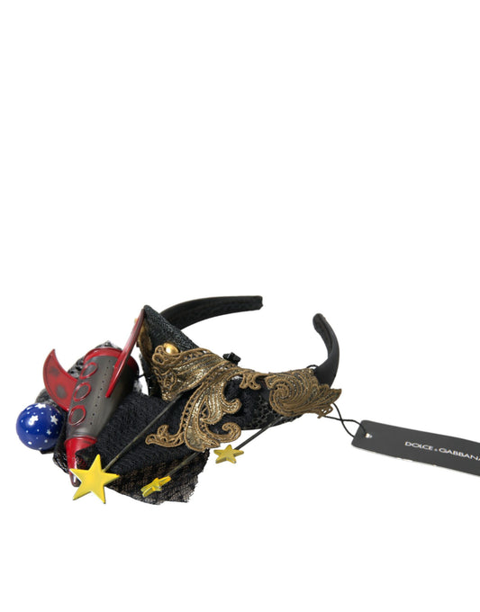Dolce & Gabbana Multicolor Missile Rocket Crystal Stars Headband Diadem Curated Luxury Accessories by Orvyn