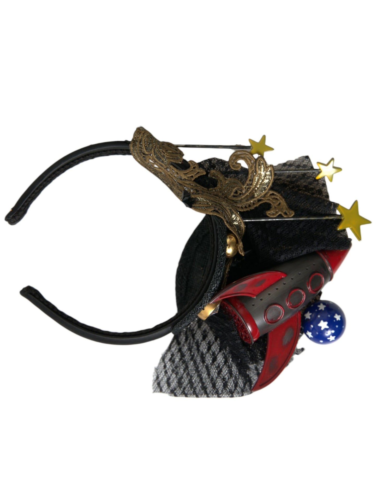 Dolce & Gabbana Multicolor Missile Rocket Crystal Stars Headband Diadem Curated Luxury Accessories by Orvyn