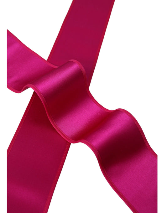 Dolce & Gabbana Fuchsia Pink Silk Waist Women Belt Curated Luxury Accessories by Orvyn