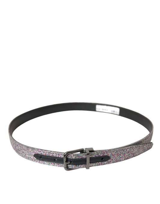 Dolce & Gabbana Multicolor Embellished Silver Metal Buckle Belt Curated Luxury Accessories by Orvyn