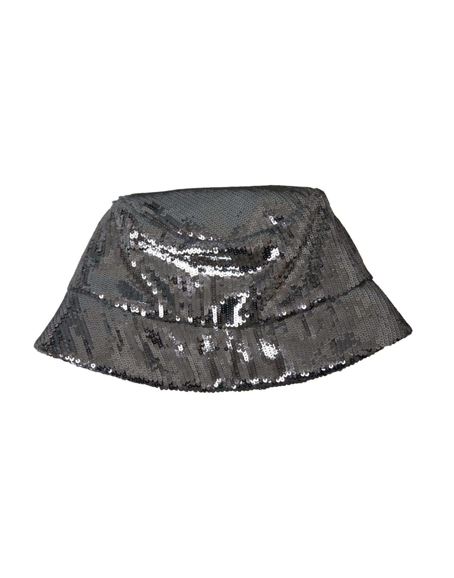 Dolce & Gabbana Silver Sequined Nylon Bucket Hat Men Curated Luxury Accessories by Orvyn