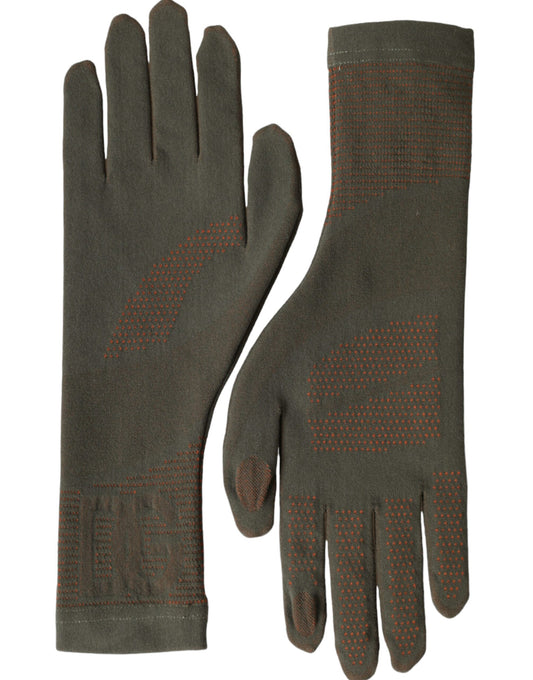 Dolce & Gabbana Brown Cotton Stretch Wrist Length Gloves Curated Luxury Accessories by Orvyn