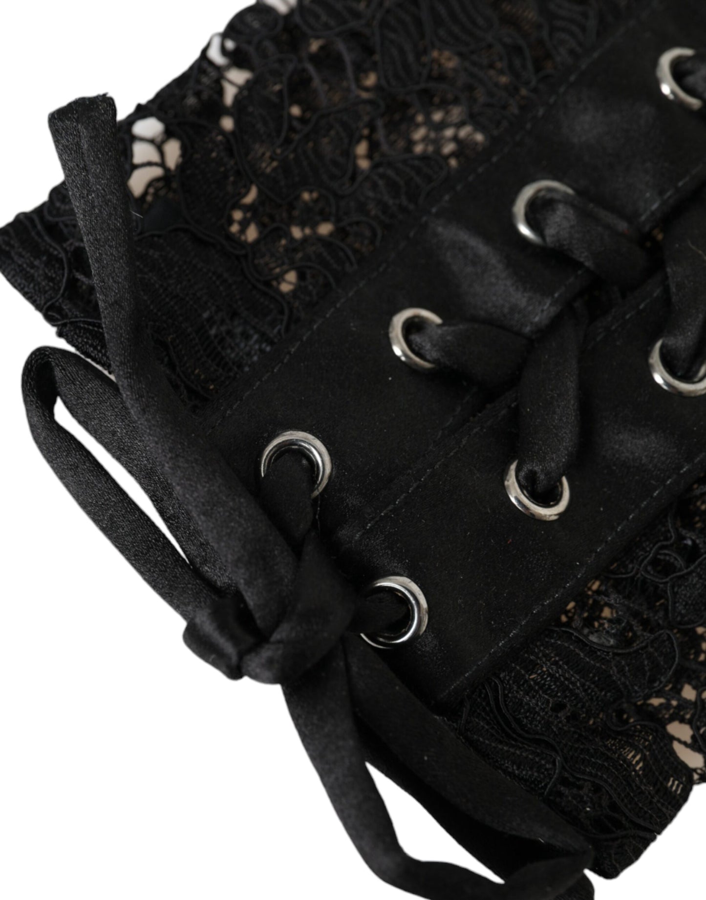 Dolce & Gabbana Black Taormina Lace Elbow Length Gloves Curated Luxury Accessories by Orvyn