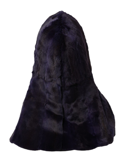 Dolce & Gabbana Black Weasel Fur Whole Head Wrap Hat Curated Luxury Accessories by Orvyn