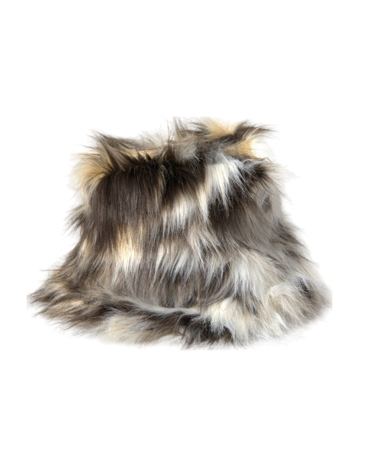 Dolce & Gabbana Multicolor Acrylic Fur Women Bucket Hat Curated Luxury Accessories by Orvyn