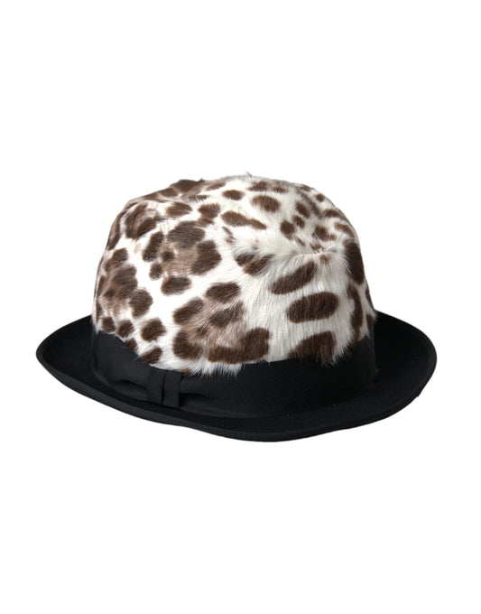 Dolce & Gabbana Multicolor Leopard Women Fedora Hat Curated Luxury Accessories by Orvyn