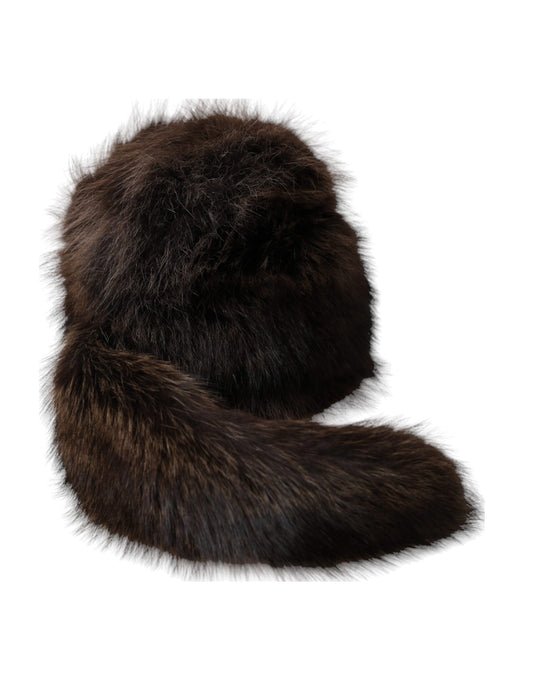 Dolce & Gabbana Women Brown Raccoon Fur Bucket Hat Curated Luxury Accessories by Orvyn