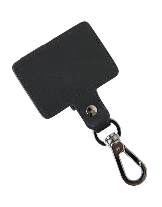 Dolce & Gabbana Black Plain Leather Silver Metal Airpods Case Curated Luxury Accessories by Orvyn