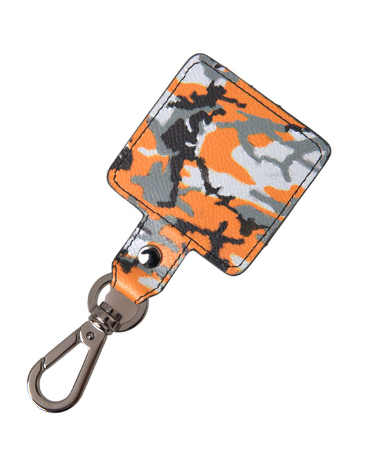 Dolce & Gabbana Multicolor Camouflage Print Leather Metal Airpods Case Curated Luxury Accessories by Orvyn