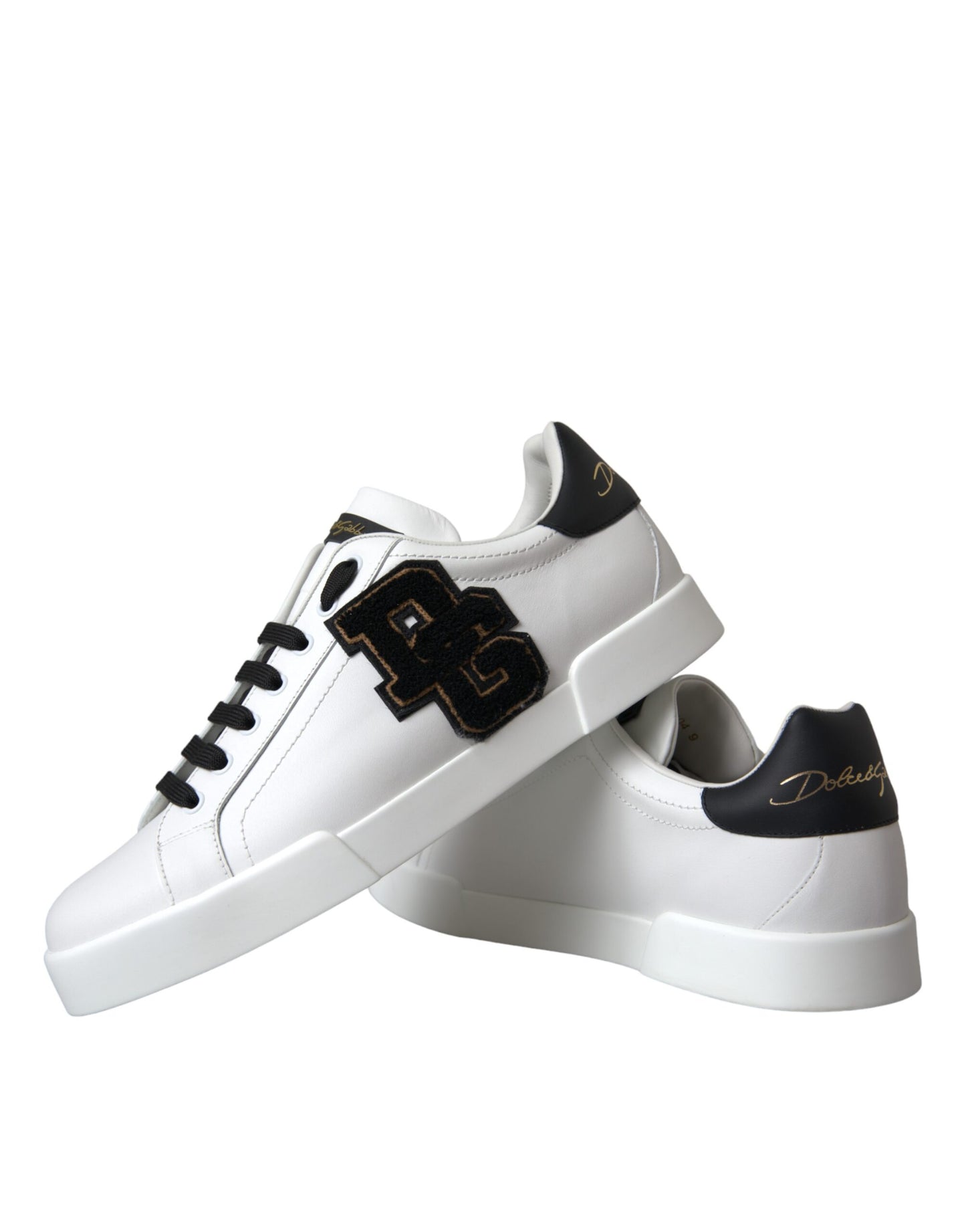 Dolce & Gabbana White Leather DG Logo Casual Low Top Sneakers Shoes Curated Luxury Accessories by Orvyn