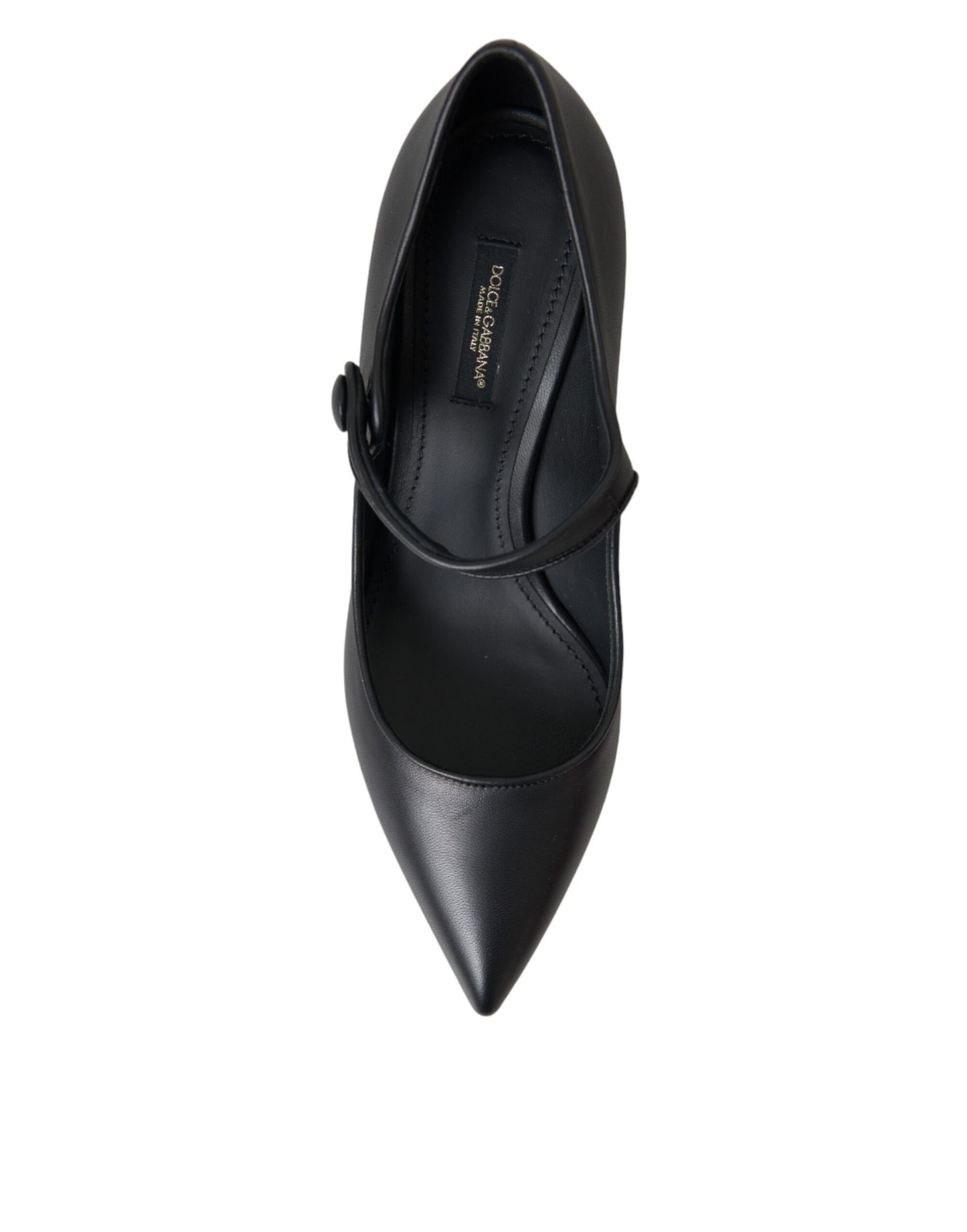 Dolce & Gabbana Black Leather Logo Heels Mary Janes Pumps Shoes Curated Luxury Accessories by Orvyn