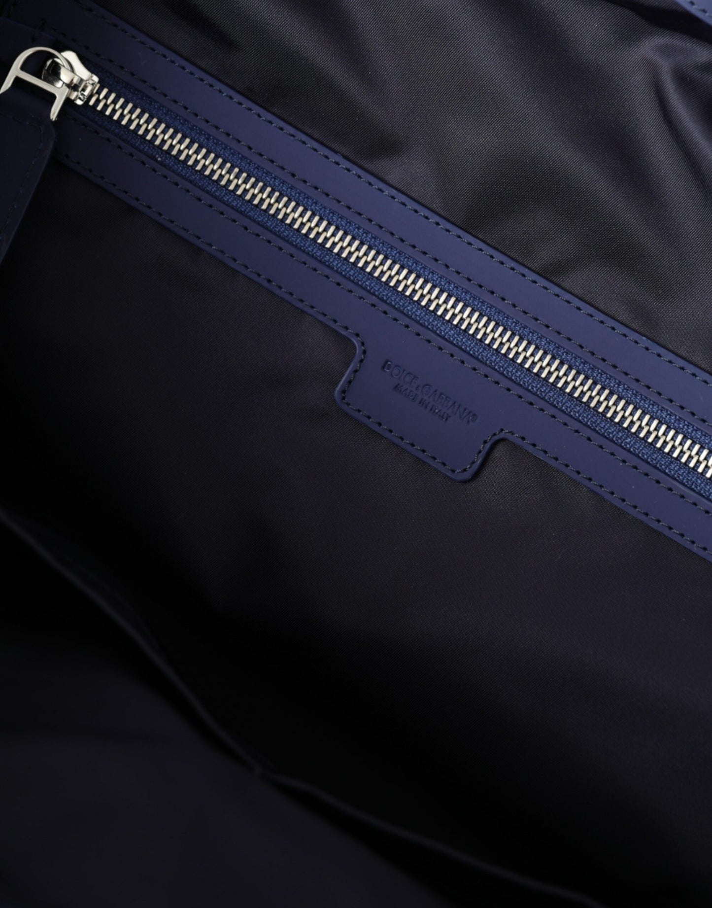Dolce & Gabbana Blue Nylon Calfskin Hand Shoulder Duffel Bag Curated Luxury Accessories by Orvyn