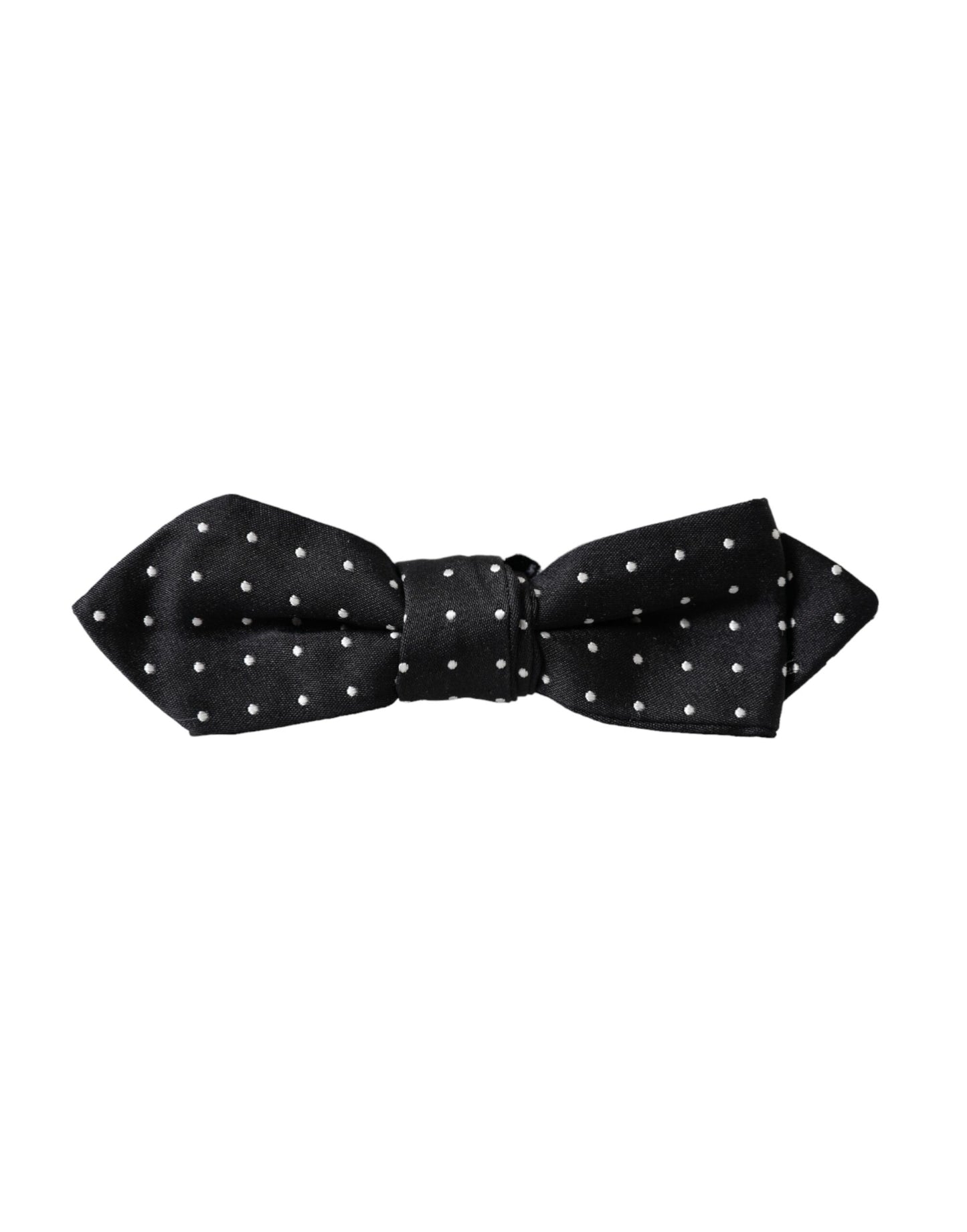 Dolce & Gabbana Black Silk Polka Dot Adjustable Neck Men Papillon Bow Tie Curated Luxury Accessories by Orvyn