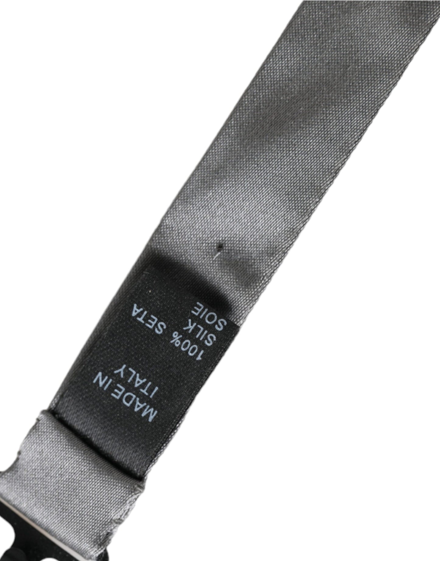 Dolce & Gabbana Gray Satin Silk Adjustable Neck Men Papillon Bow Tie grau