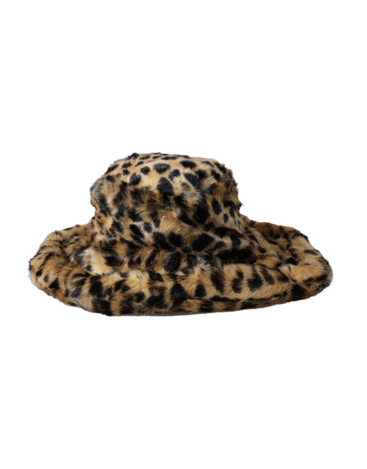 Dolce & Gabbana Brown Leopard Fur Women Bucket Hat Curated Luxury Accessories by Orvyn